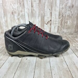 FootJoy DNA Golf Shoes Leather Spiked Performance Black Red Mens 8.5M‎